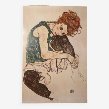 Egon Schiele 1890-1918), Sitzende Frau mit hochgezogenem Knie, Migneco&Smith 70011, printed in Italy