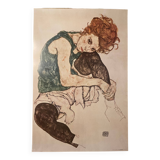 Egon Schiele 1890-1918), Sitzende Frau mit hochgezogenem Knie, Migneco&Smith 70011, printed in Italy