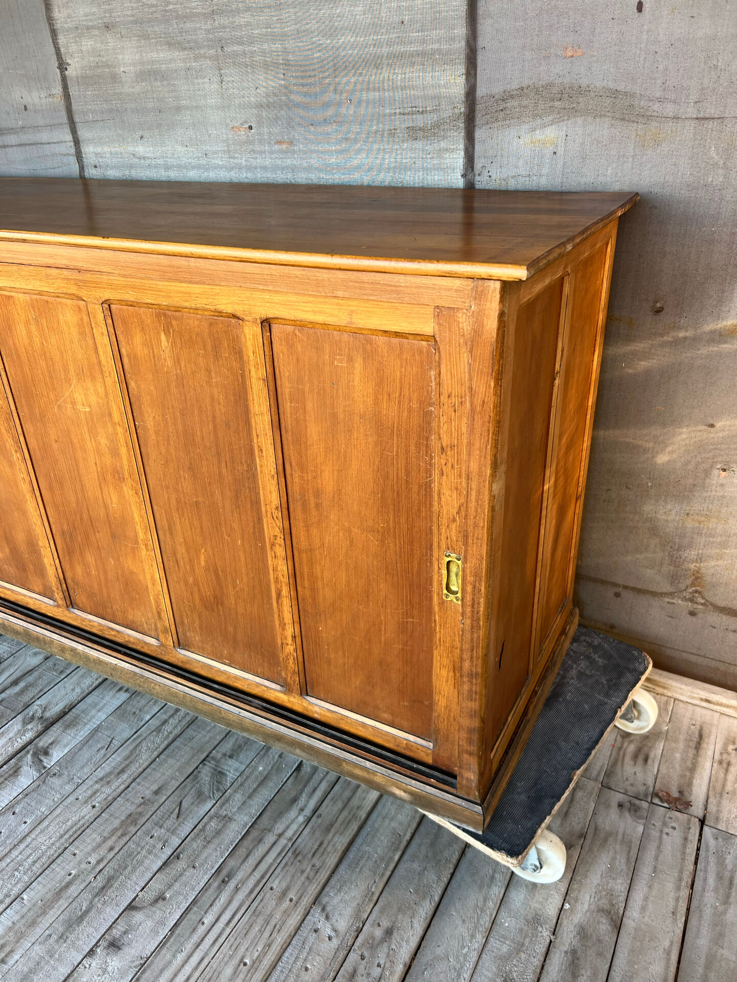 Old counter with sliding doors