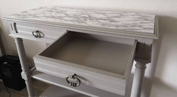 Meuble métier console desserte peinte