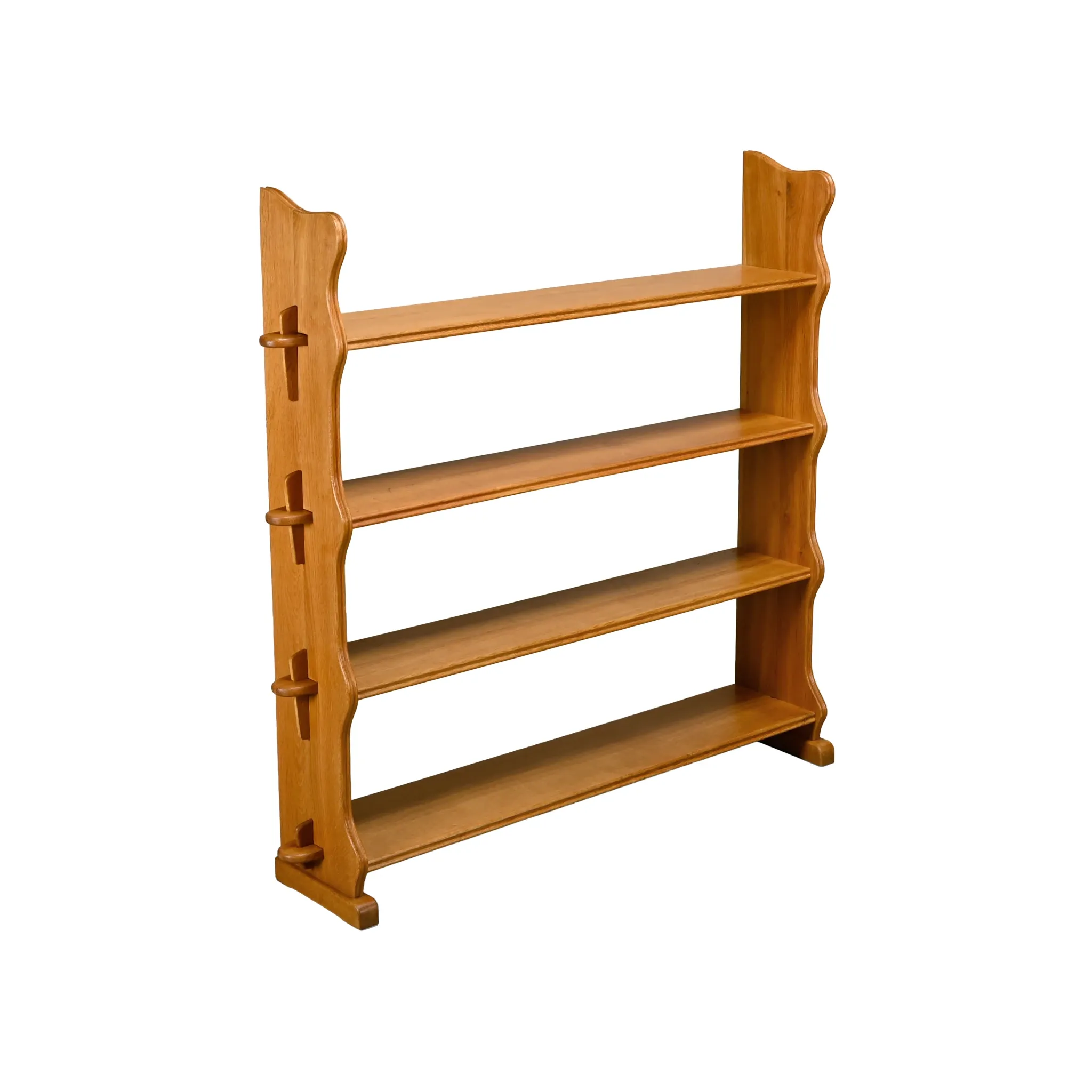 Shelf in Brutalist Henning Kjærnulf or Arts and Crafts style solid Oak 1960