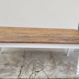 Rustic oak bistro farm table with louis philippe legs - 2m