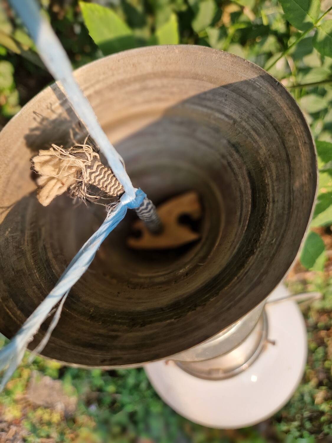 Art Deco aluminum and opaline up and down suspension