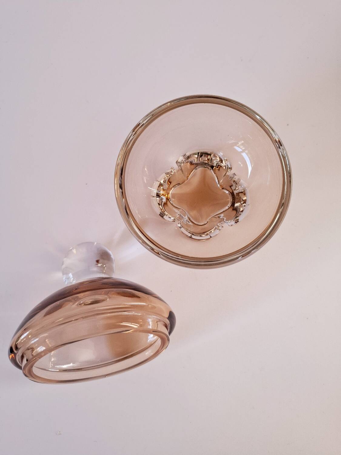 A pair of submerged glassware from the 1940s.