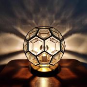 Adolf Loos style lamp in brass and faceted glass from the 1950s.