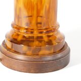 Scandinavian Modern Amber Glass Table Lamp by Miranda, 1970s