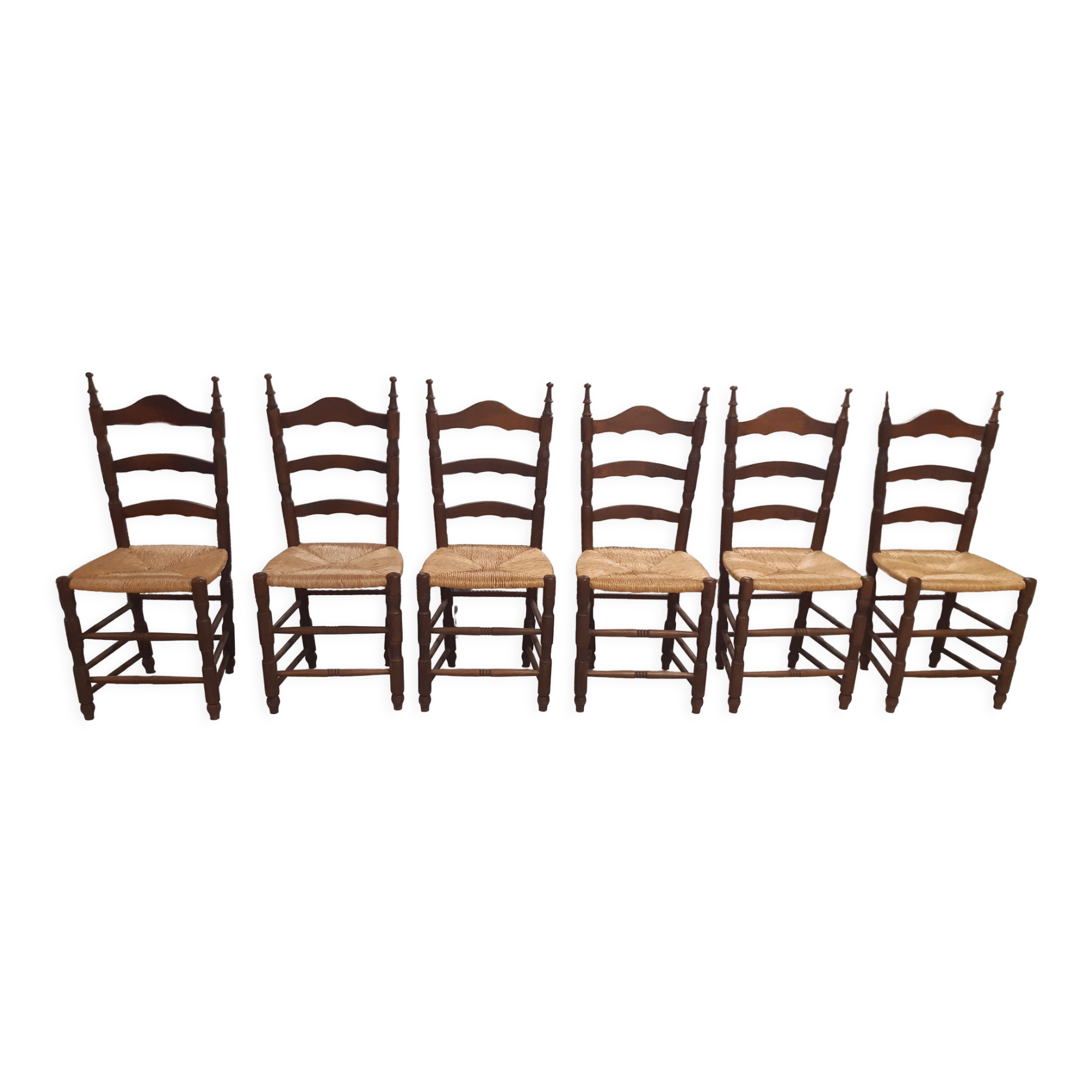 Rustic straw chairs spanish 60s