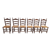Chaises en paille rustiques espagnoles annees 60
