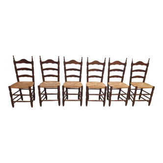 Rustic straw chairs spanish 60s