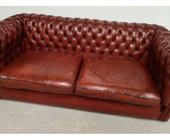 Old Red Leather Chesterfield Sofa Selency, Chesterfield Sofa Leather