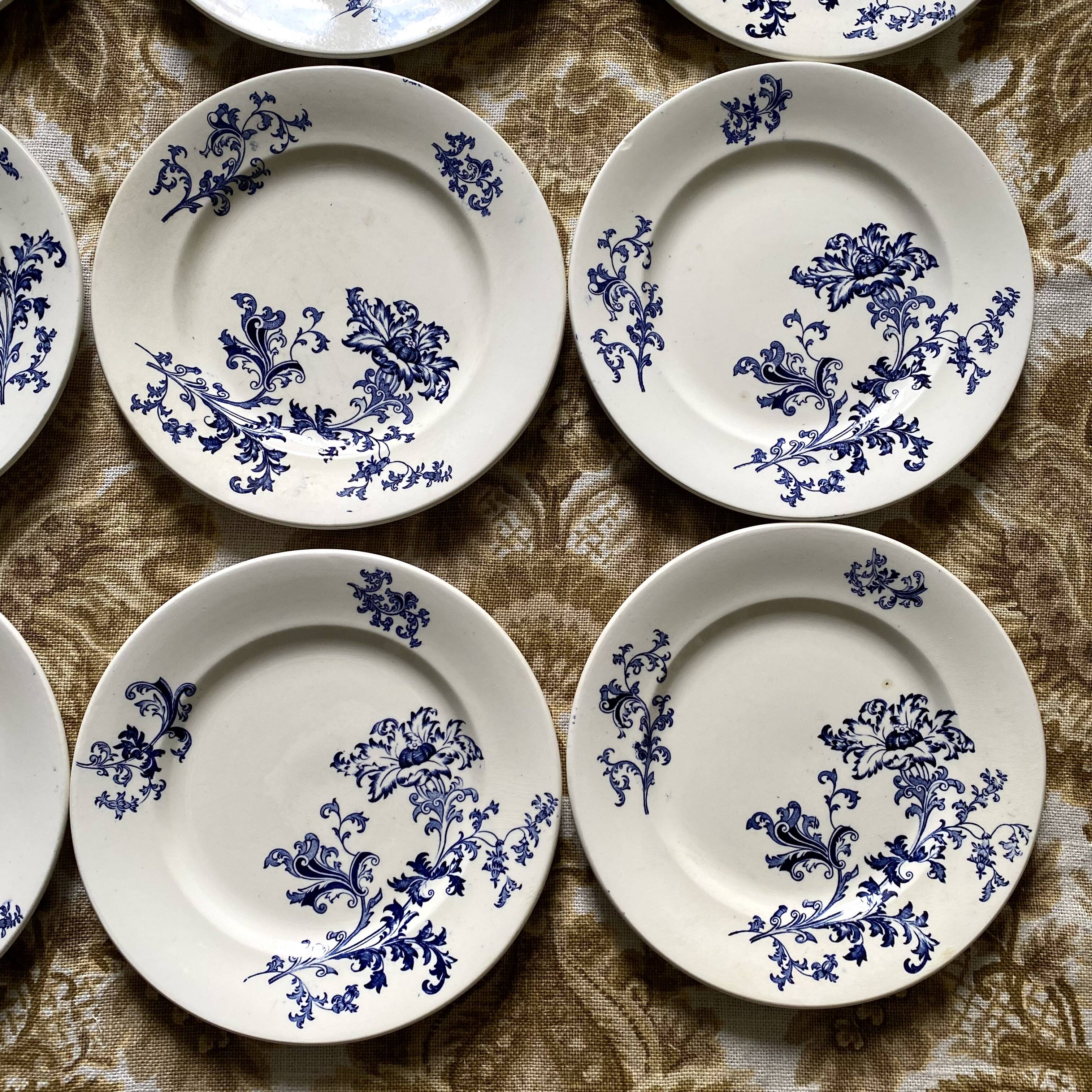 Sarreguemines ironstone flat plates, Damascus model