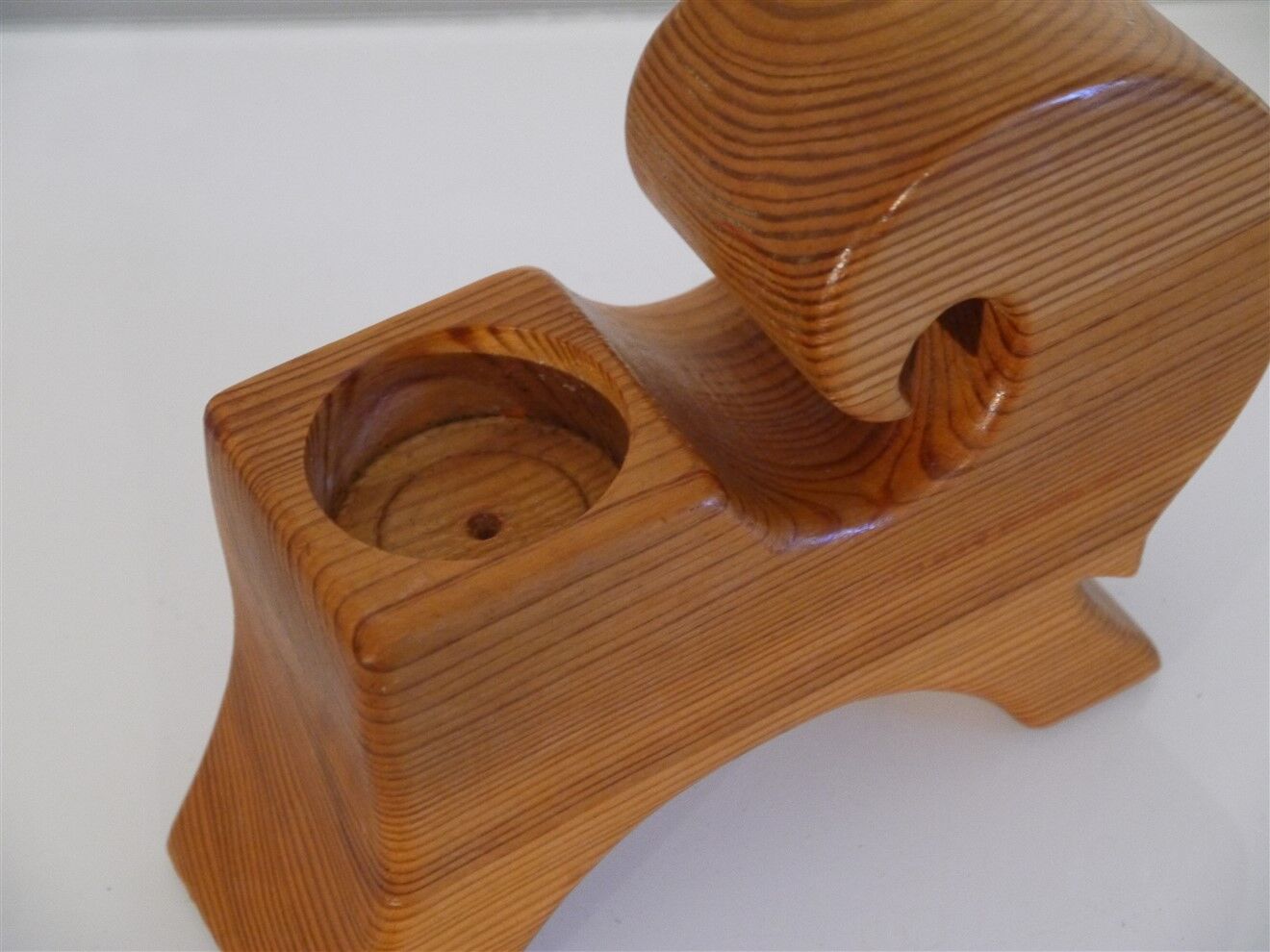 Vintage wooden candle holder 1970