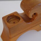 Bougeoir vintage zoomorphe en bois 1970