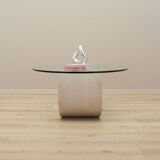 Table basse en verre, design italien, années 70, production : Italie