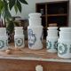 Set of vintage Italian opaline jars
