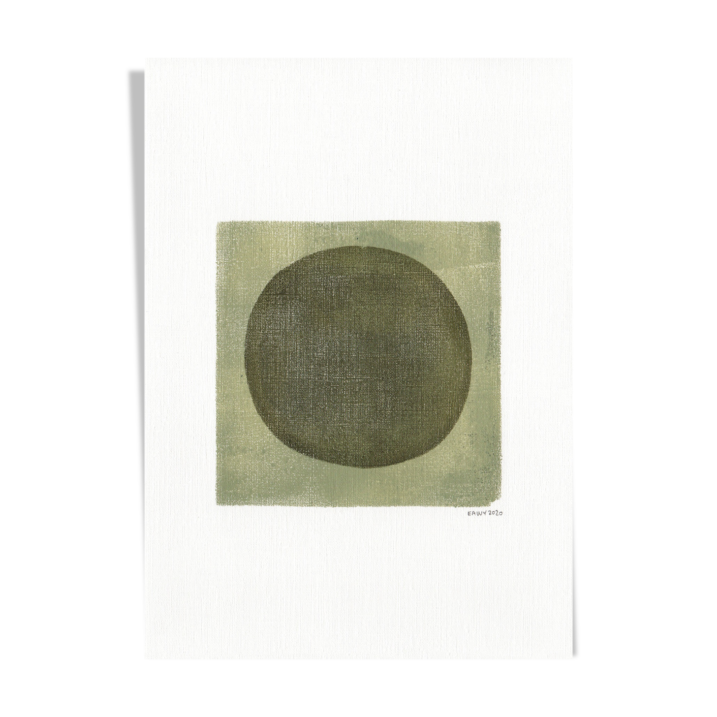 Abstract paper painting dated and signed without frame