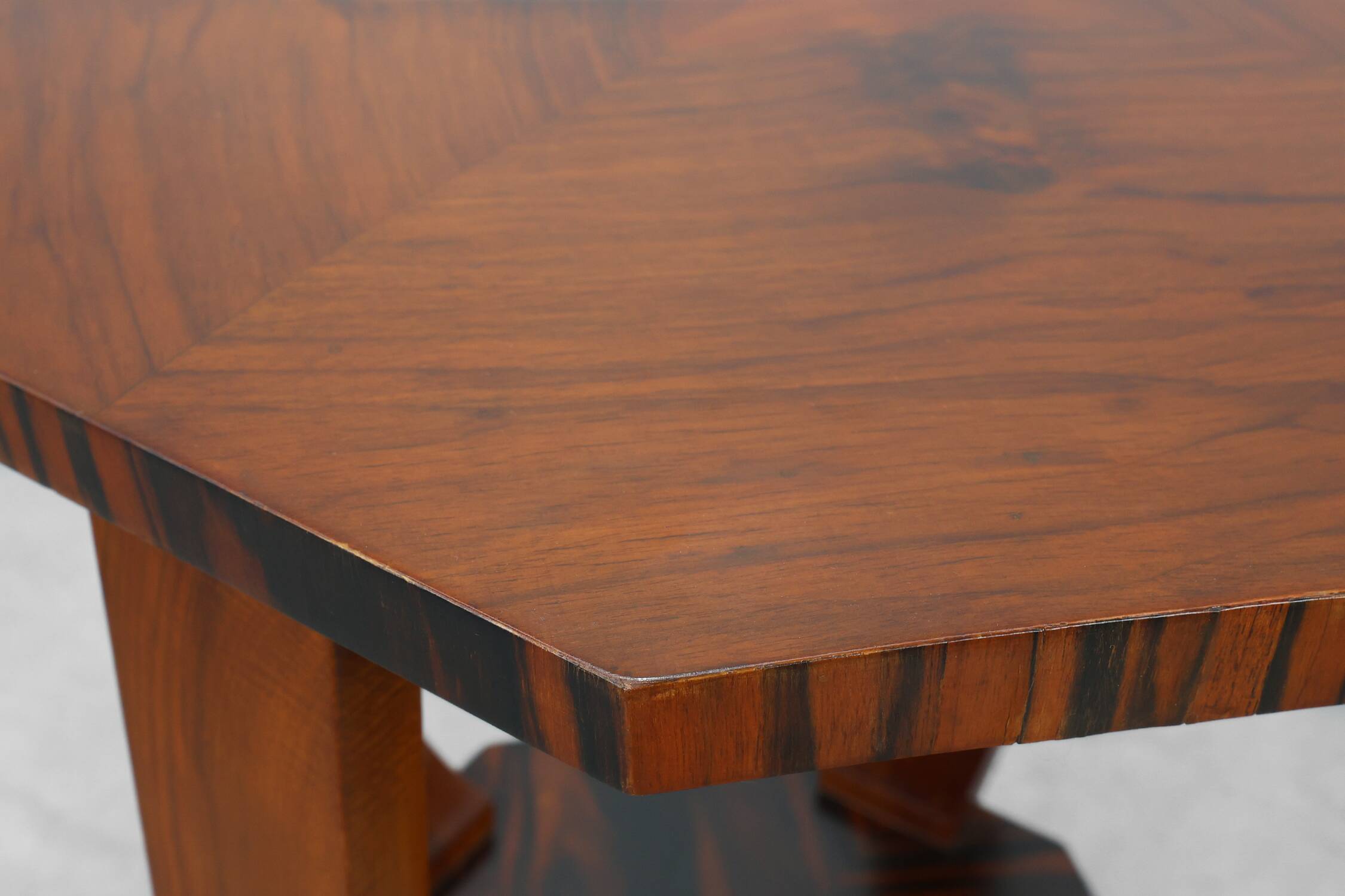 Octagonal Art Deco side or coffee table in wood, France 1920s