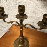 Pair of 3-pointed golden candlesticks