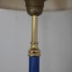 Pair of blue and gold bedside lamps with cream shades – H38 cm