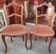 Paire Anciennes Chaises Rocaille Assises Velours /Bois Sculpté