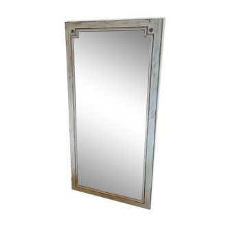 Antique mirror in white patinated wood