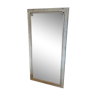 Miroir ancien en bois patiné blanc