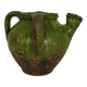 Gargoulette, pottery water pitcher in glazed green terracotta, Haute Pyrénées. 18th century
