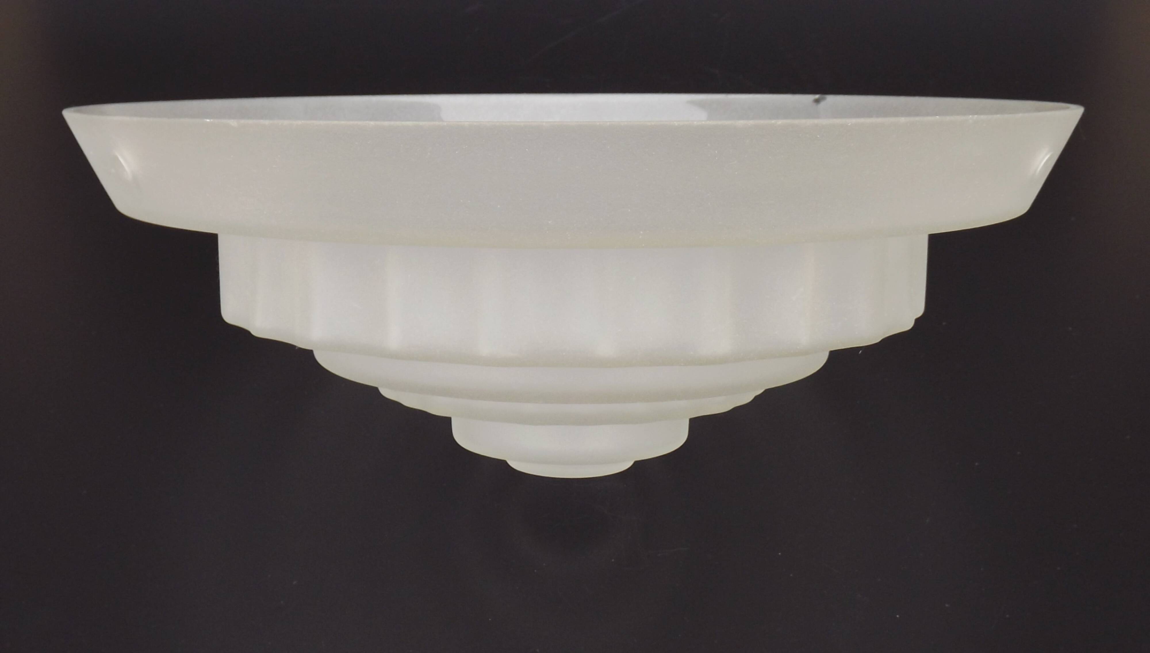 French Vintage Art Deco Skyscraper Style Opaque Glass Pendant Lamp Shade 52