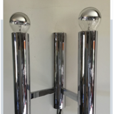 Double chrome wall lamp, Gaetano Sciolari, vintage, 70s