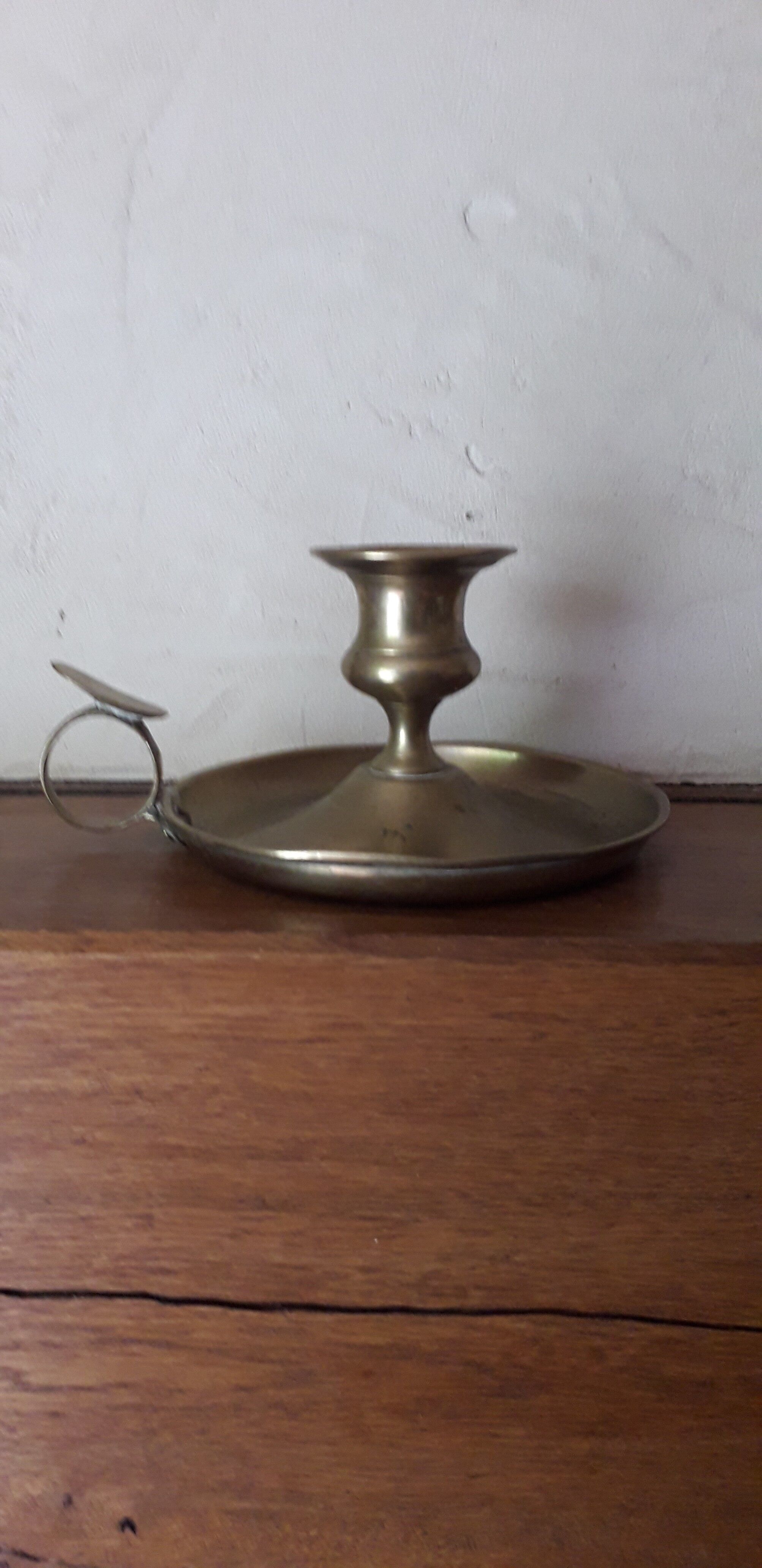 2 old copper candle holders