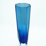 Lindshammar angular cobalt blue glass vase by Gunnar Ander, Sweden