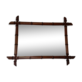 Vintage bamboo mirror - 80x61cm