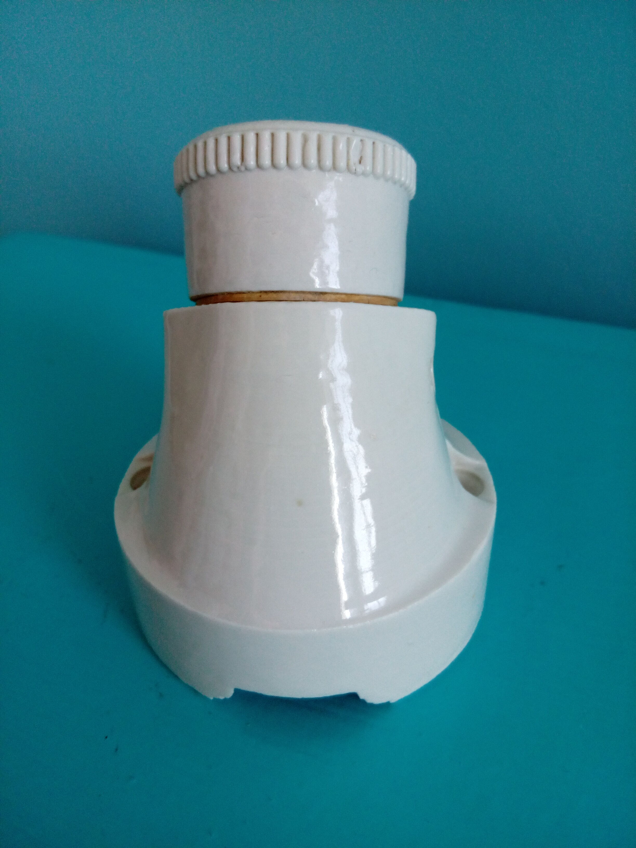 White porcelain duck-neck cellar sconce