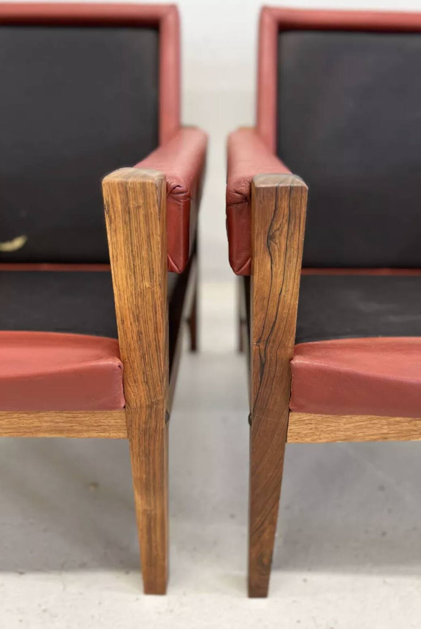 Vintage Danish Lounge Chairs In Rosewood And Leather. 1960s