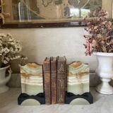 Art Deco onyx and marble bookends