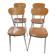 Set of 4 chairs in wood-effect Formica and chrome metal - 1970
