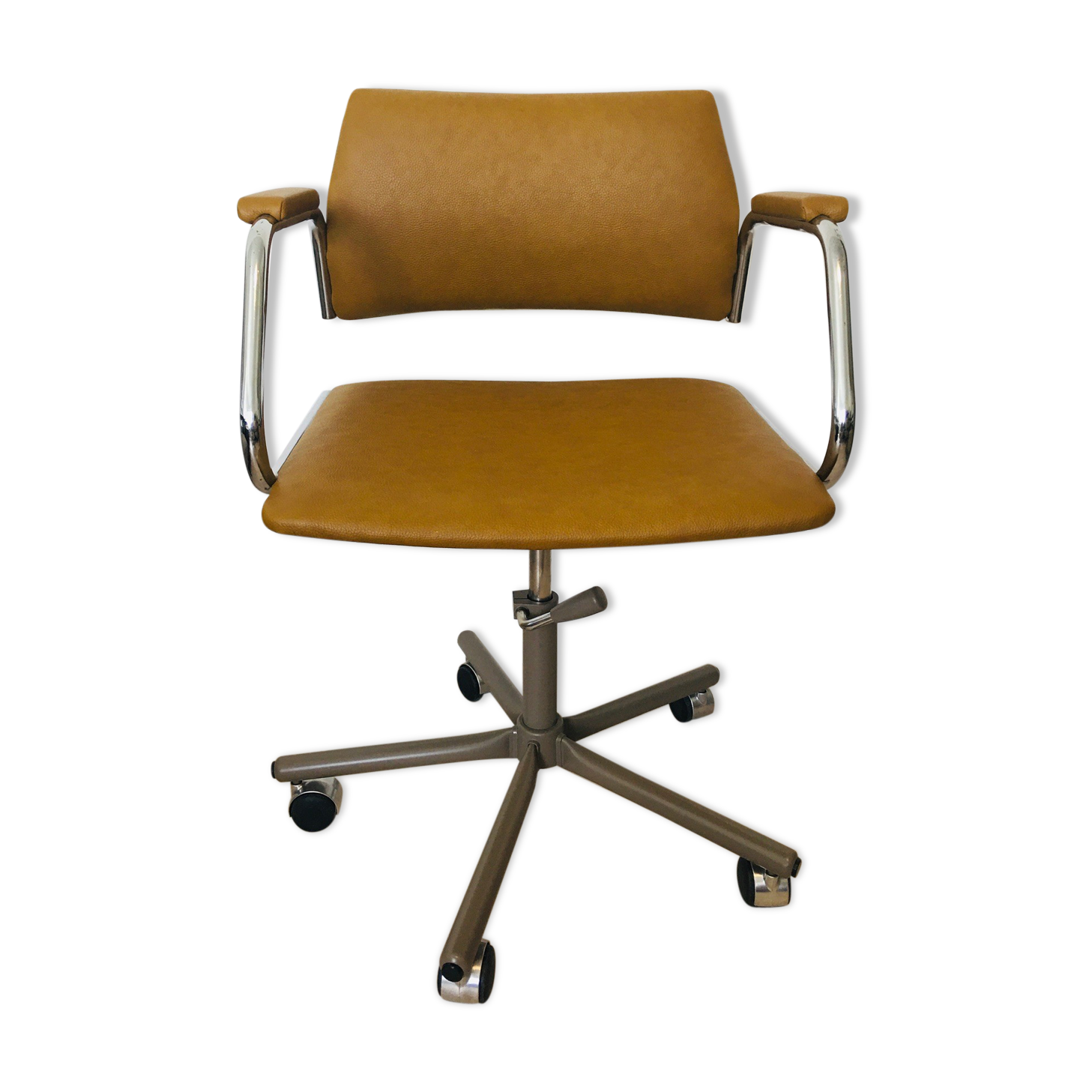 Chaise de bureau moutarde vintage de Kovona, 1986