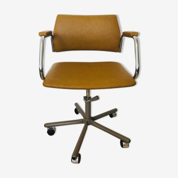 Vintage mustard office chair from Kovona, 1986