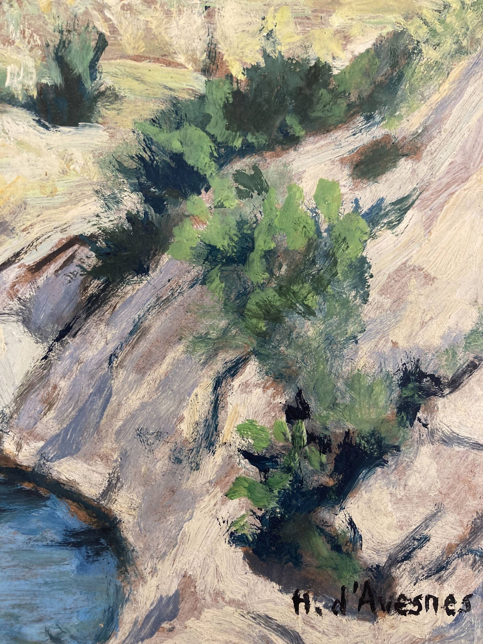 Oil on vintage panel signed
