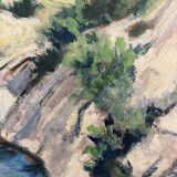 Oil on vintage panel signed