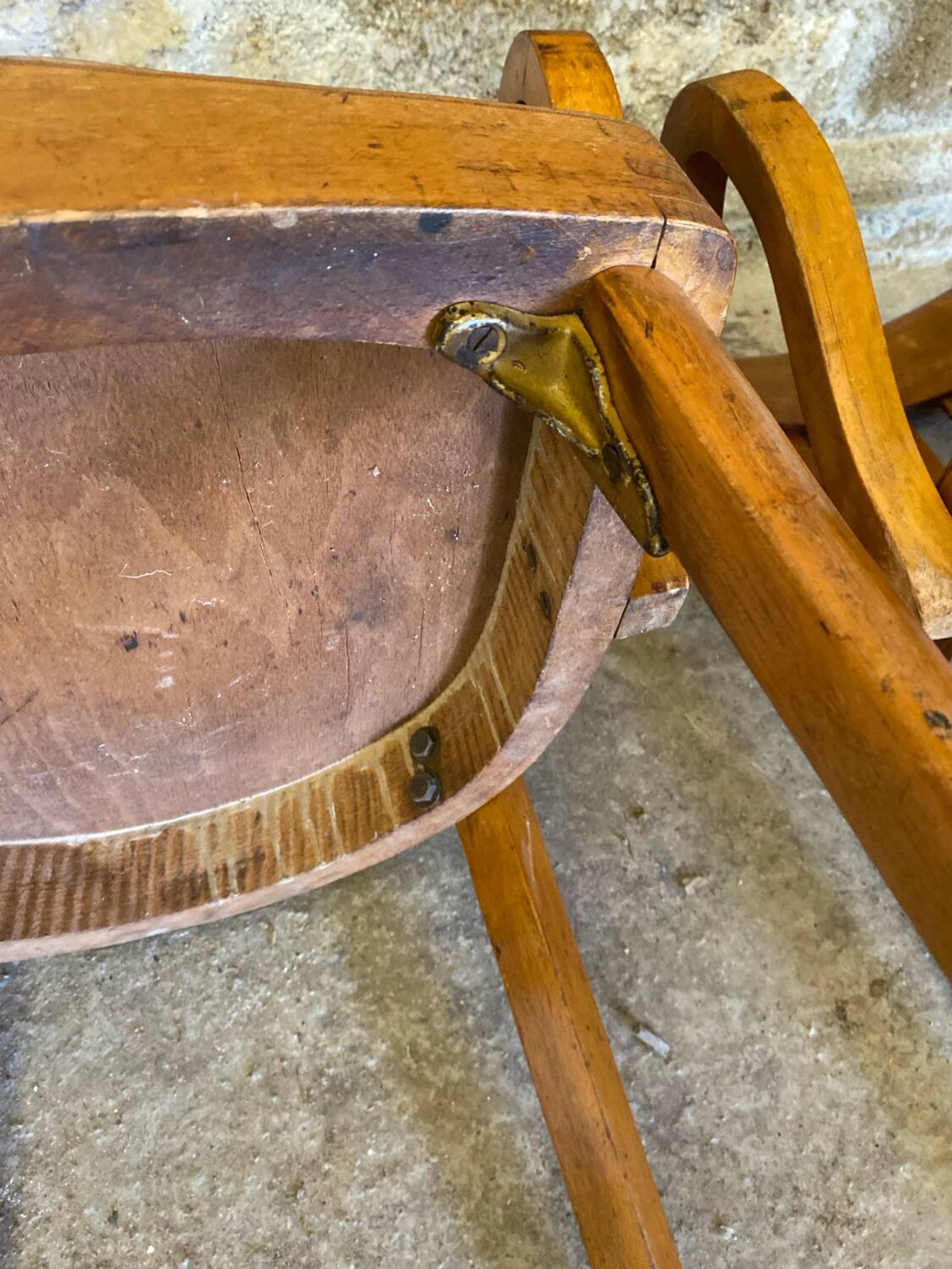 Pair of Antique FISHEL Vintage Wood Armchairs #C623