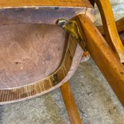Pair of Antique FISHEL Vintage Wood Armchairs #C623