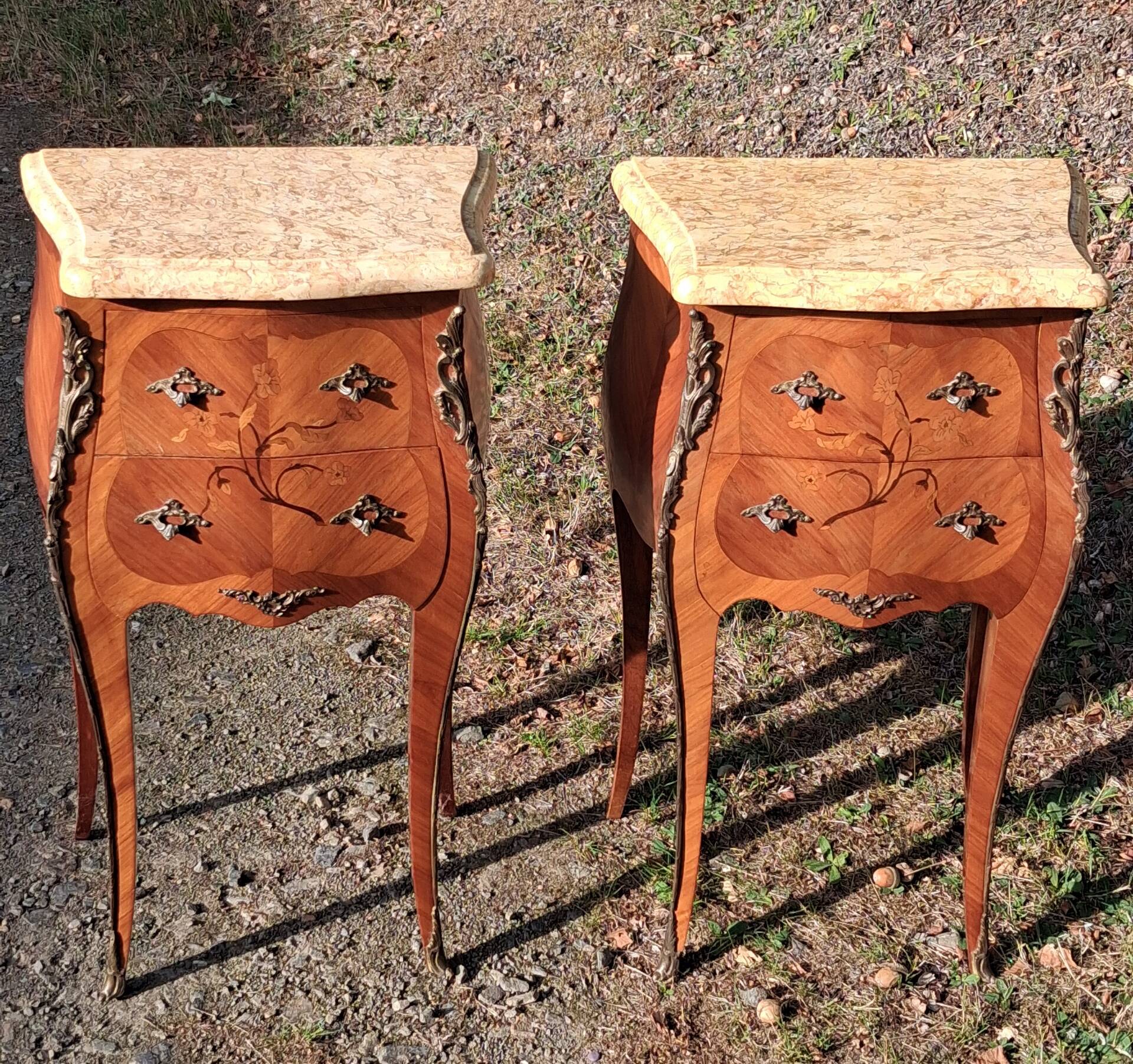 Pair of bedside tables in Louis XV style