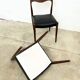 Scandinavian teak chair with black leatherette — Otto Møller style, 1960s