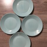 Suite de 4 assiettes a dessert vintage bleu pâle