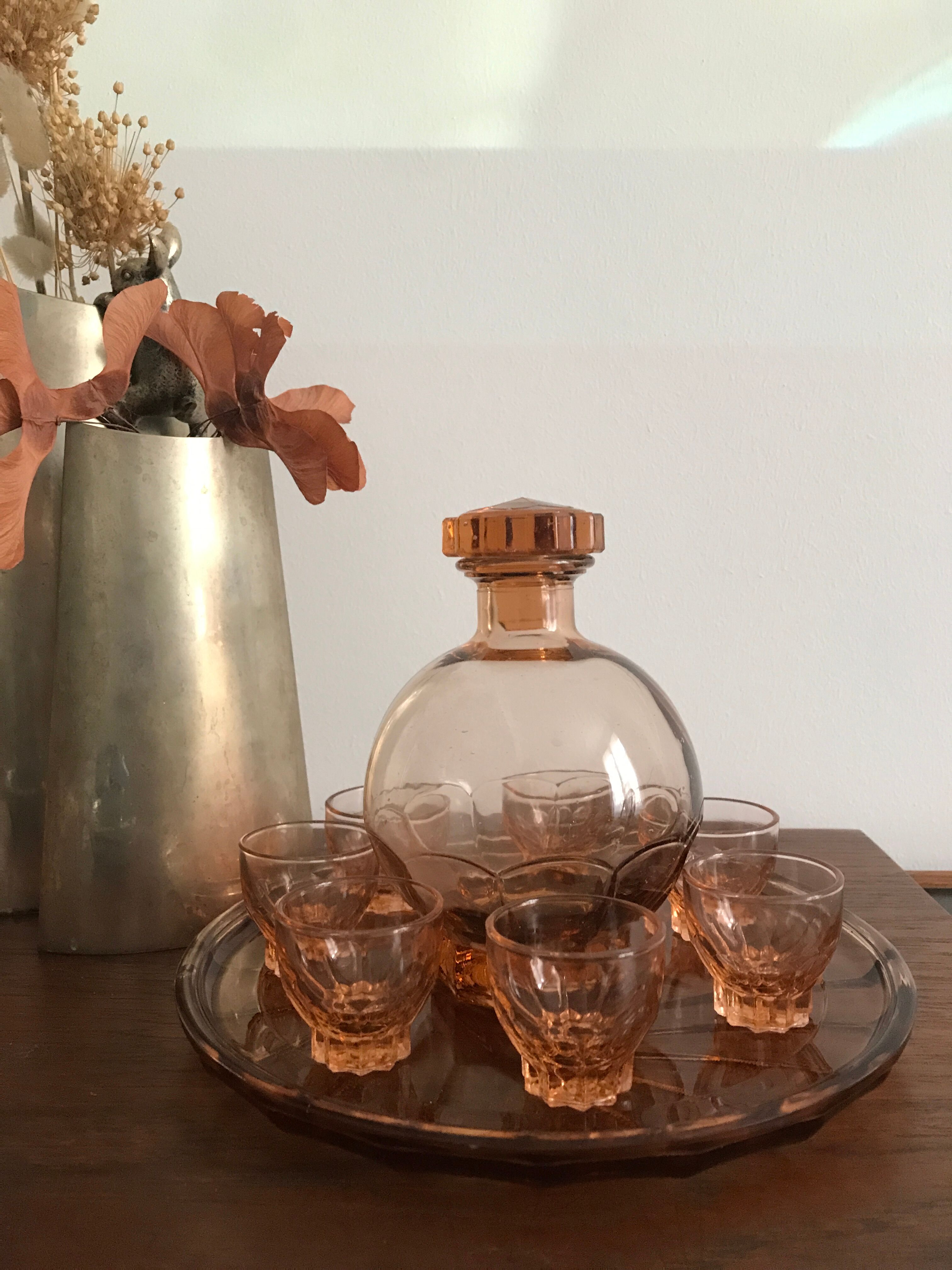 Rosaline vintage liquor service made in France 1950's