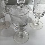 Set of 6 liqueur glasses, engraved, early 20th century