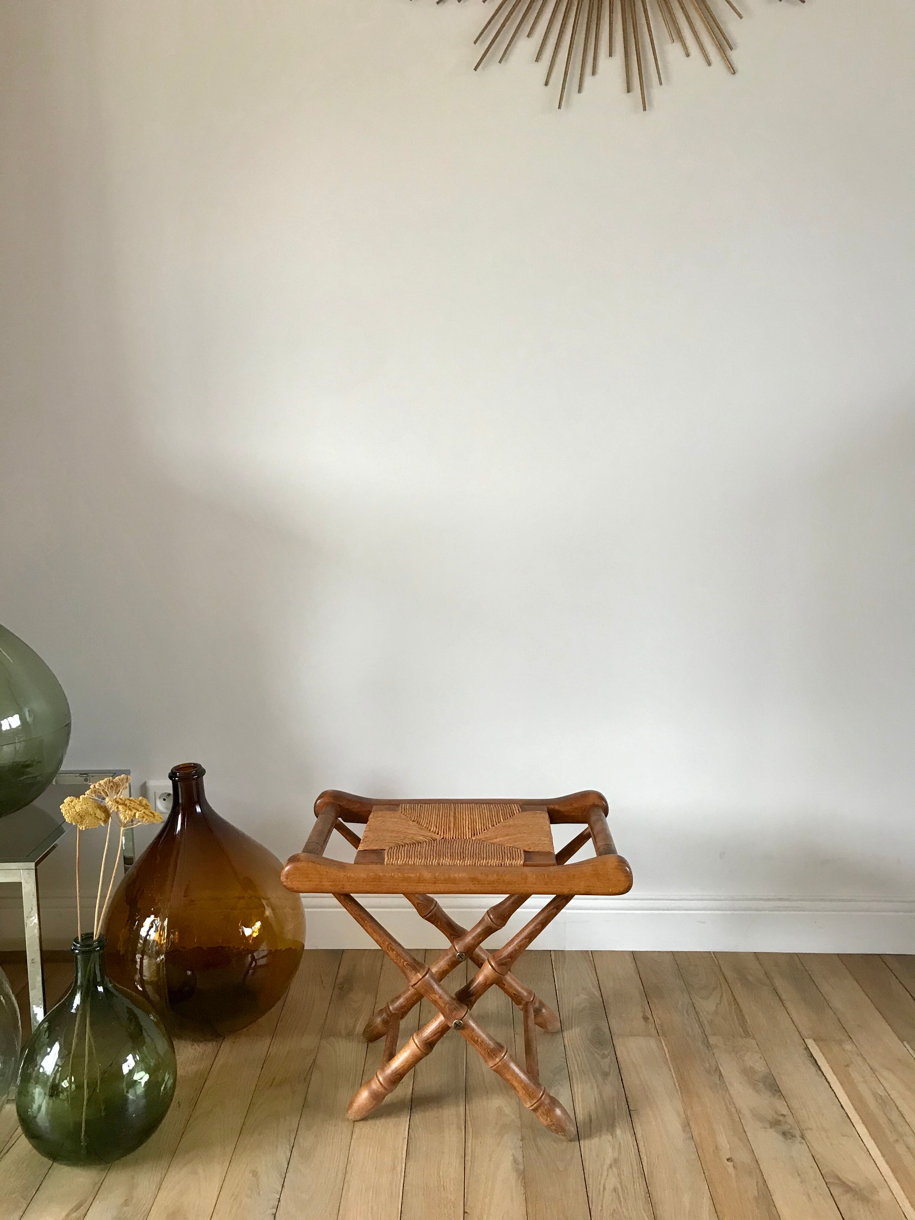 Folding stool in beech wood and mulching years 40-50