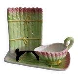 Double asparagus dish, slush sauce boat