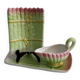 Double asparagus dish, slush sauce boat